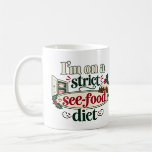 Caneca De Café Estou numa Dieta de Comida de Ver Natal