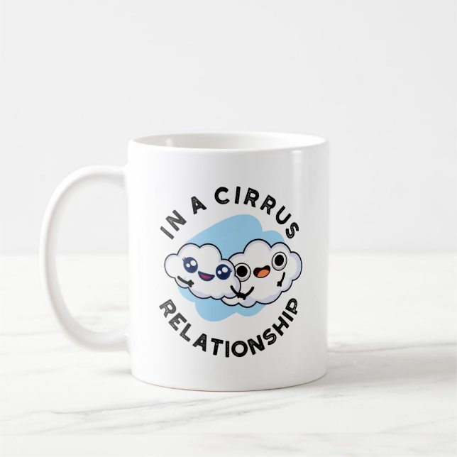 Caneca De Café Estou numa relação de Cirrus Engraçado Nuvem Engra (Esquerda)