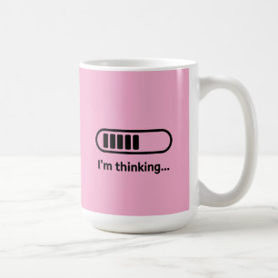 Caneca De Café Estou Pensando... Barra de Progresso Rosa Minimali