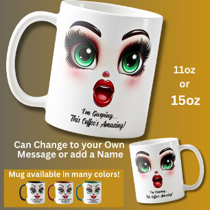 Caneca De Café Estou sem fôlego, Olhos Fabulosos Rosto Engraçado
