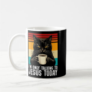 Caneca De Café Estou Só Falando Com Jesus Hoje Gato Engraçado Sar