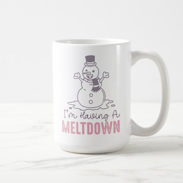 Caneca De Café Estou tendo uma fusão - Design de Snowman engraçad (Direita)