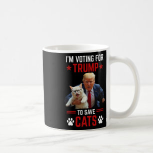 Caneca De Café Estou votando em Trump para salvar os gatos Eleiçã
