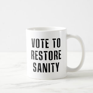 Caneca De Café Estou votando para restaurar a sanidade Grande