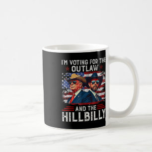 Caneca De Café Estou Votando pelo Outlaw e pelo Trump Hillbilly