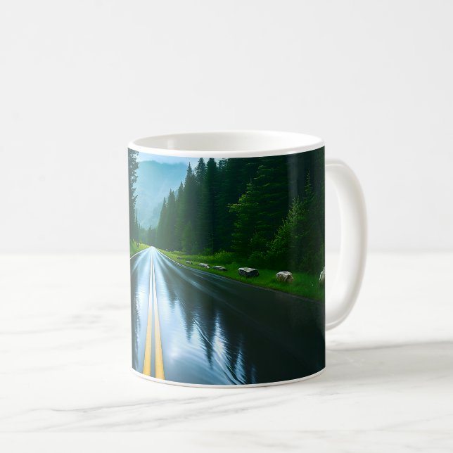 Caneca De Café Estrada Florestal Sem Fim (Frente Esquerda)