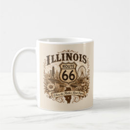 Caneca De Café Estrada Illinois 66 Mother Road Manhã Dirigindo