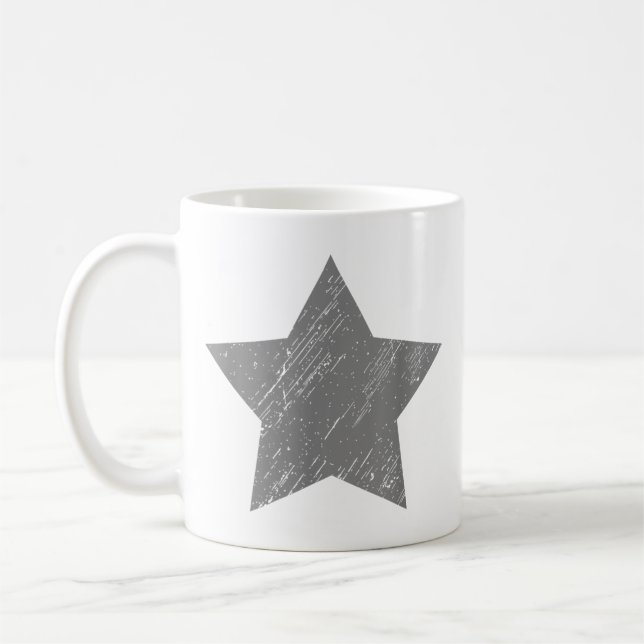 Caneca De Café Estrela Cinza Distinta Estrela Vintage (Esquerda)
