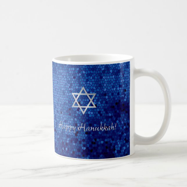 Caneca De Café Estrela de David feliz de Hanukkah (Direita)