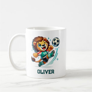 Caneca De Café Estrela de Futebol Leão Fofo