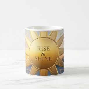 Caneca De Café Estrela de ouro geométrica com brilho
