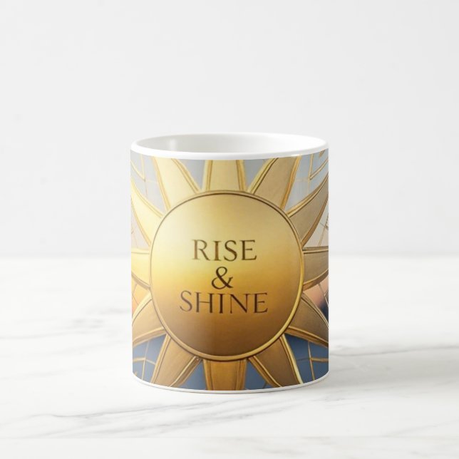 Caneca De Café Estrela de ouro geométrica com brilho (Centro)
