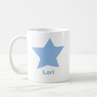 Caneca De Café Estrela Desenhada de Cinco Pontas com Nome ou Outr