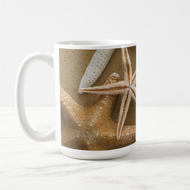 Caneca De Café Estrela do mar na areia (Esquerda)