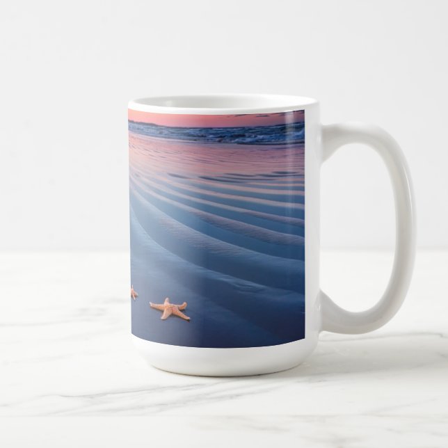 Caneca De Café Estrela do mar na areia (Direita)