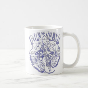 CANECA DE CAFÉ ESTRELA DO ROCK NO ESTILO AZUL DO VINTAGE