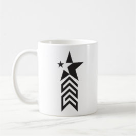 Caneca De Café Estrela Geométrica Preta Ousada