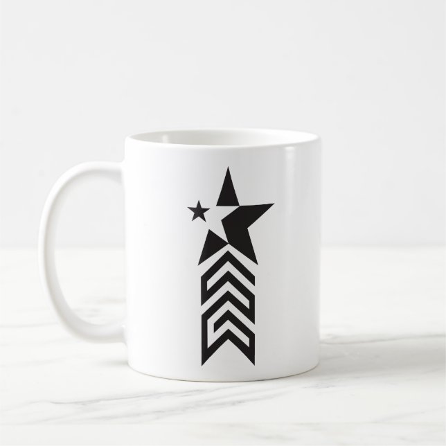 Caneca De Café Estrela Geométrica Preta Ousada (Esquerda)