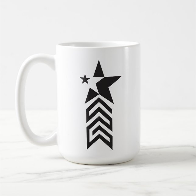 Caneca De Café Estrela Geométrica Preta Ousada (Esquerda)