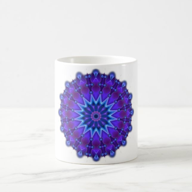 Caneca De Café Estrela Mandala em azul (Centro)