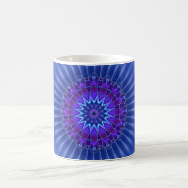 Caneca De Café Estrela Mandala em azul | flor real (Centro)