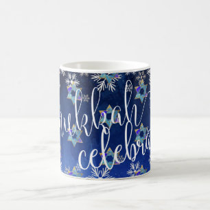 Caneca De Café Estrela PixDezines de David Pattern, Hanukkah