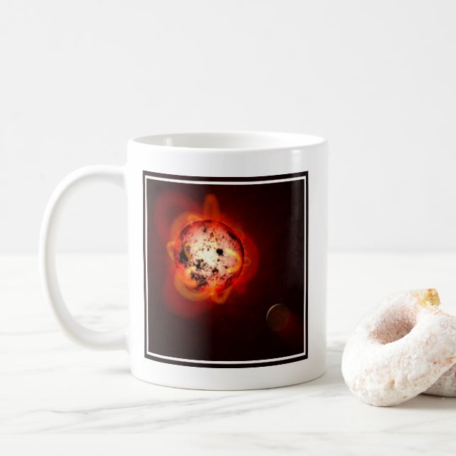 Caneca De Café Estrela Vermelha Anã Orbitada Por Um Exoplaneta Hi (Com Donut)