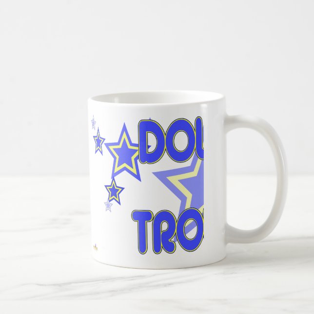Caneca De Café Estrelas Amarelas Azuis com Problemas Duplos Parte (Direita)
