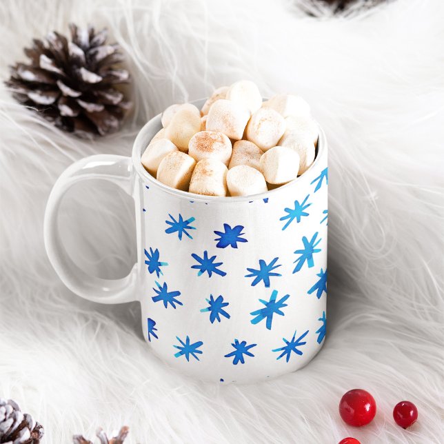 Caneca De Café Estrelas aquarelas - azuis (Criador carregado)