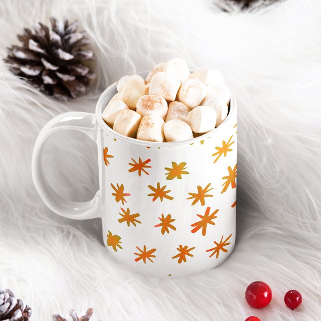 Caneca De Café Estrelas aquarelas - laranja (Criador carregado)