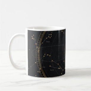 Caneca De Café Estrelas astrológicas mapeiam estrelas negras dou