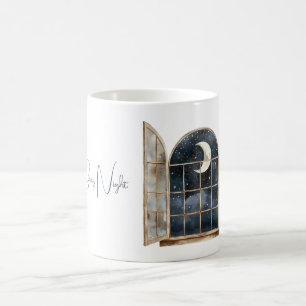 Caneca De Café Estrelas Azuis Prateadas Douradas