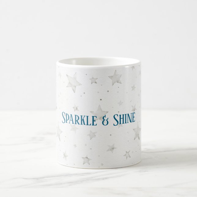 Caneca De Café Estrelas Brancas Brilham (Centro)