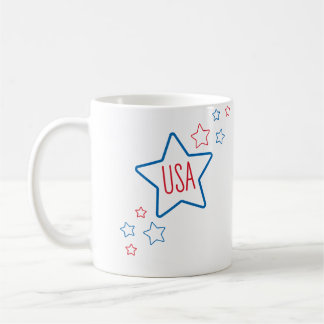 Caneca De Café Estrelas Cadentes do Dia da Independência American