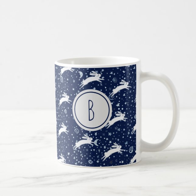 Caneca De Café Estrelas de coelho coelho azul-celestial Marinho m (Direita)
