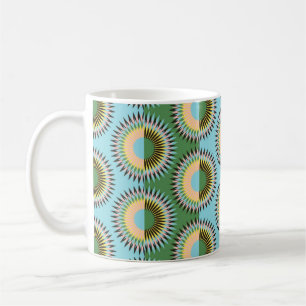 Caneca De Café estrelas de flores dobradas padrão uniforme em re