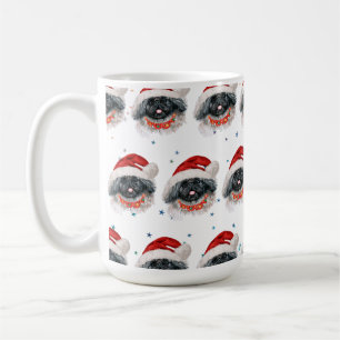 Caneca De Café Estrelas de Natal da Raça Canina Pekingese