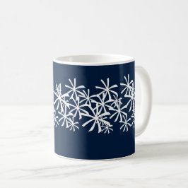 Caneca De Café Estrelas de Natal, luzes marinho azul brancas