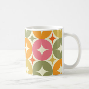 Caneca De Café Estrelas do meio século no padrão dos círculos col