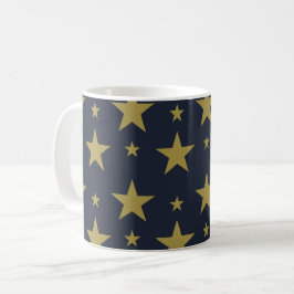 Caneca De Café Estrelas do ouro em azul Marinho - Elegante e Eter