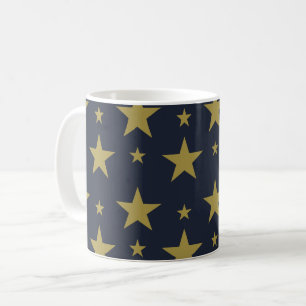 Caneca De Café Estrelas do ouro em azul Marinho - Elegante e Eter