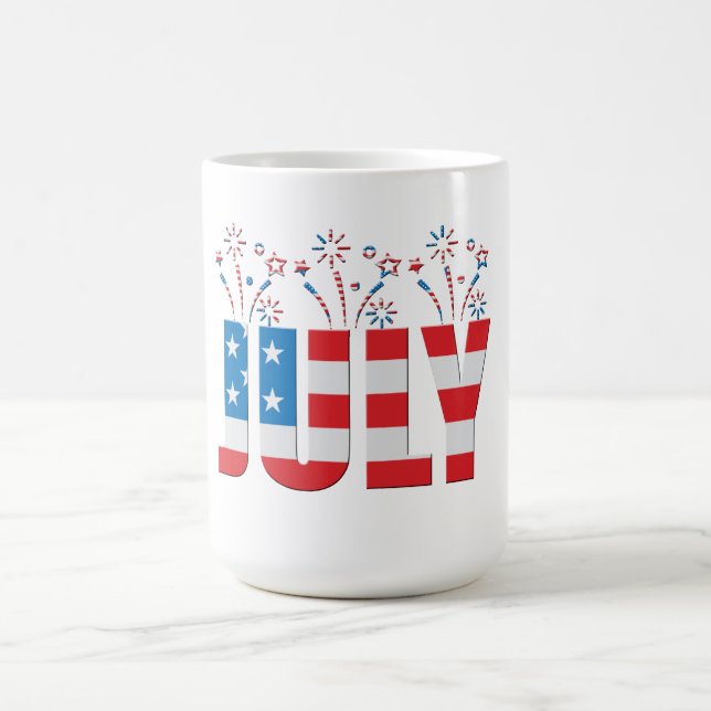 Caneca De Café Estrelas e Greve Americanas do Mês do Partido Julh (Centro)