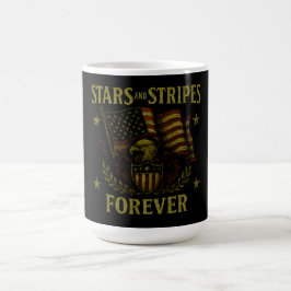 Caneca De Café Estrelas e Listras para Sempre - Orgulho da Bandei