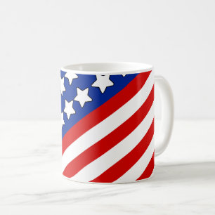 Caneca De Café Estrelas e Listras Patrióticas dos EUA
