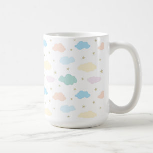 Caneca De Café Estrelas e Nuvens de Pastel