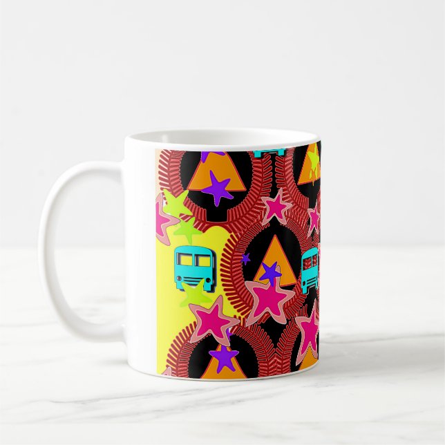 Caneca De Café Estrelas E Ônibus (Esquerda)