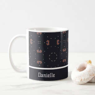Caneca De Café Estrelas e Padrão de Espaçonave Única
