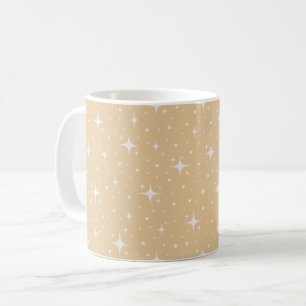 Caneca De Café Estrelas e Pontos em Laranja Pálido