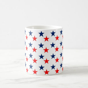Caneca De Café Estrelas Elegantes Simples Personalizadas Vermelha