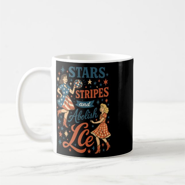 Caneca De Café Estrelas Listras E Abolição Gelo Proteja Imigrante (Esquerda)